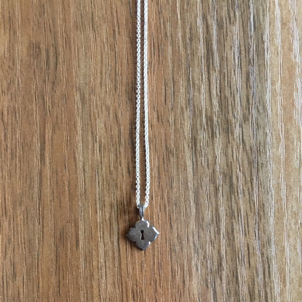 Silver Necklace with Keyhole Charm